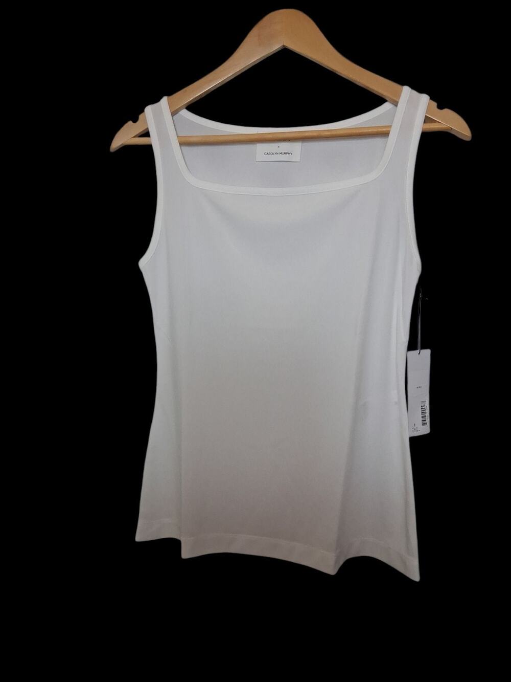 ADEAM x Carolyn Murphy Yama White Square Neck Tank Size Medium NWT Quiet Luxury